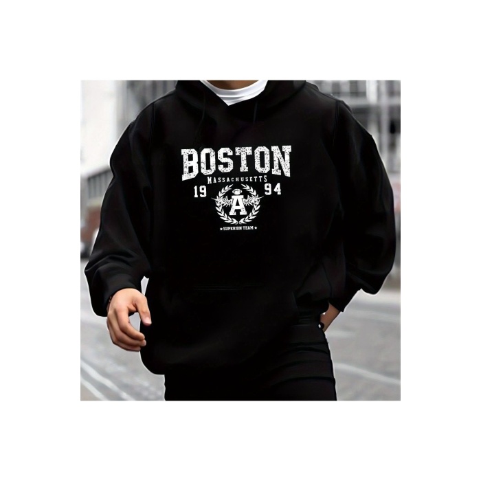 Unisex Boston 1994 Yazılı Sweatshirt