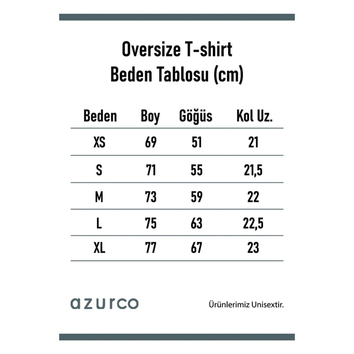 Azurco Oversize Plato Baskılı Beyaz Tshirt