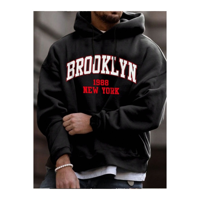 Unisex Brooklyn 1988 New York Yazılı Sweatshirt