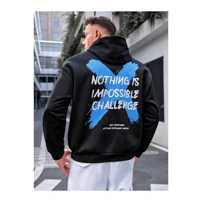 Unisex Nothing İs İmpossıble Yazılı Sweatshirt