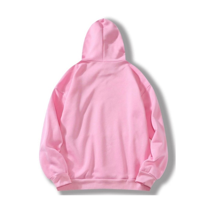 Unisex Kapüşonlu Pembe Renk Chicago Baskılı Hoodie