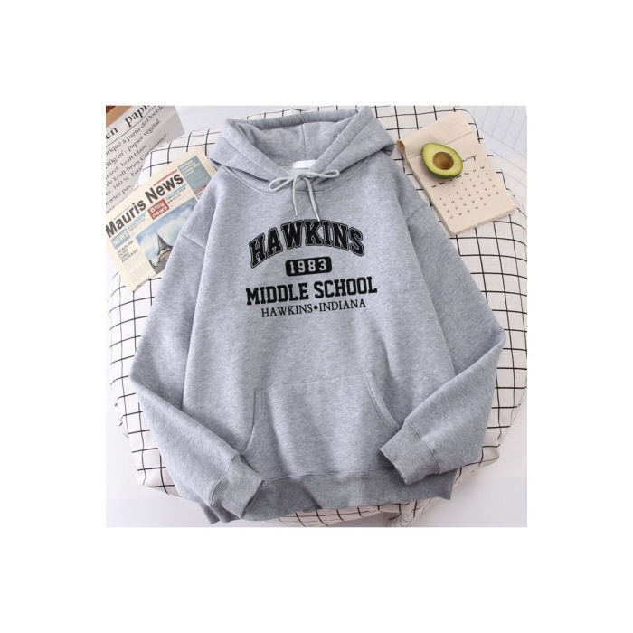 Unisex Hawkins Yazılı Sweatshirt