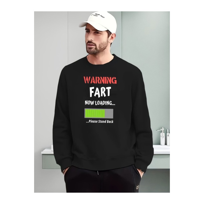 Unisex Warning Yazılı Sweatshirt