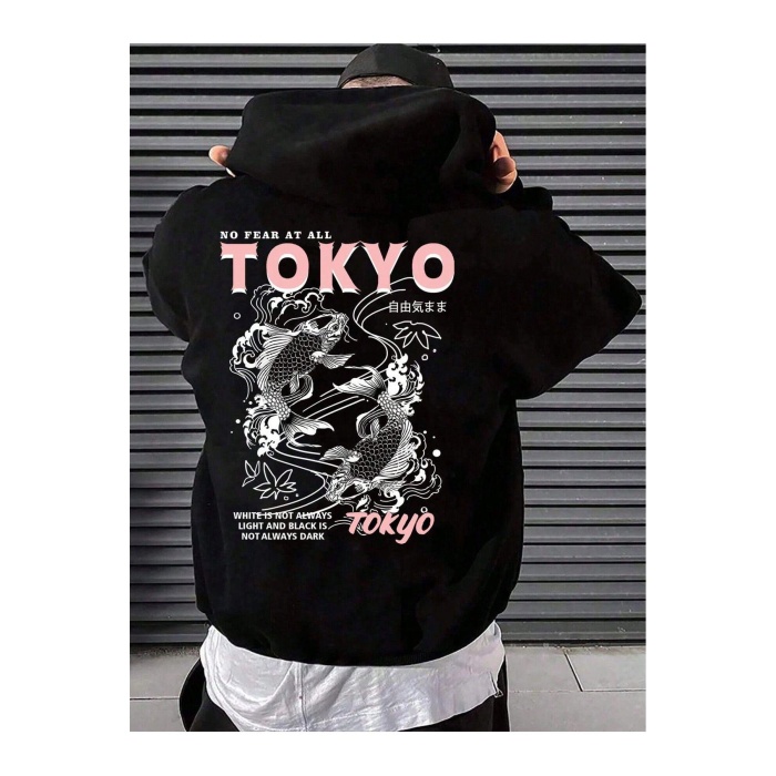 Unısex No Fear At All Tokyo Yazılı Sweatshirt