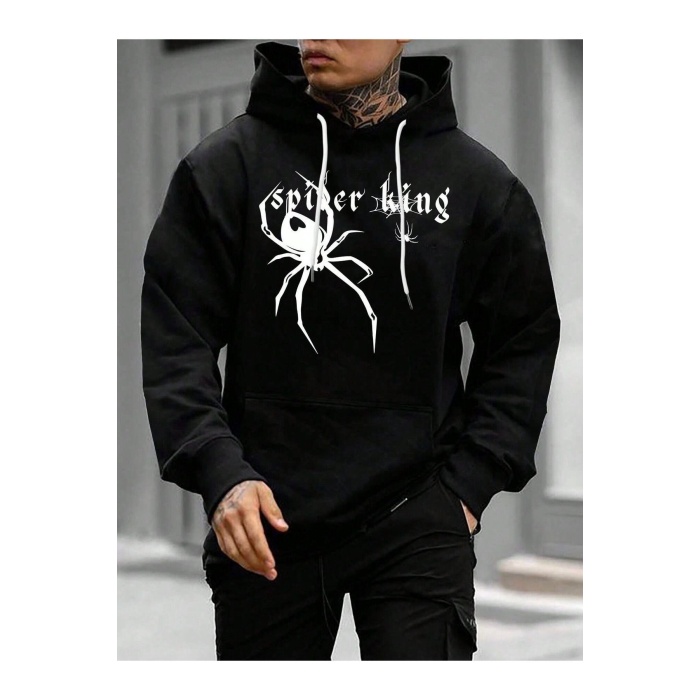 Unisex Spider King Yazılı Sweatshirt