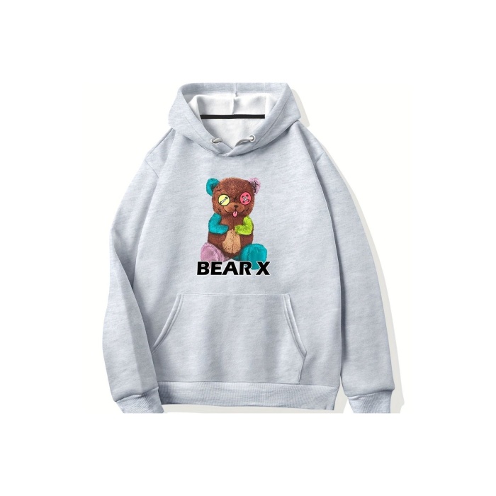 Unisex Renkli Ayı Baskılı Sweatshirt