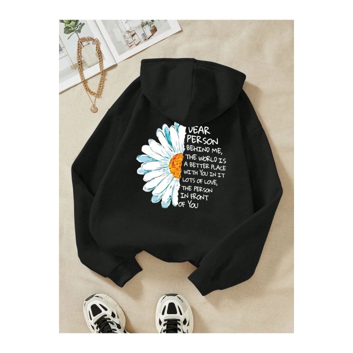 Unisex Papatya Baskılı Sweatshirt