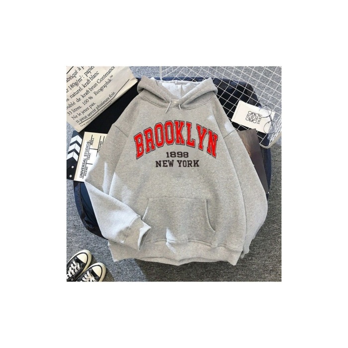 Unisex Brooklyn Yazılı Sweatshirt