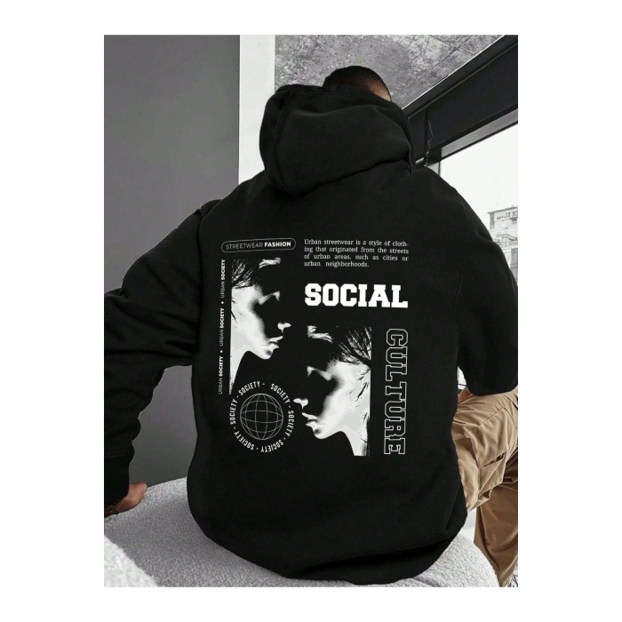 Unısex Socıal Gulture Yazılı Sweatshirt