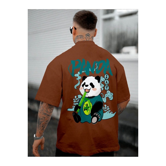 Unisex Panda Yazılı Tshirt