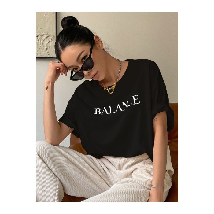 Unisex Balance Yazılı Tshirt