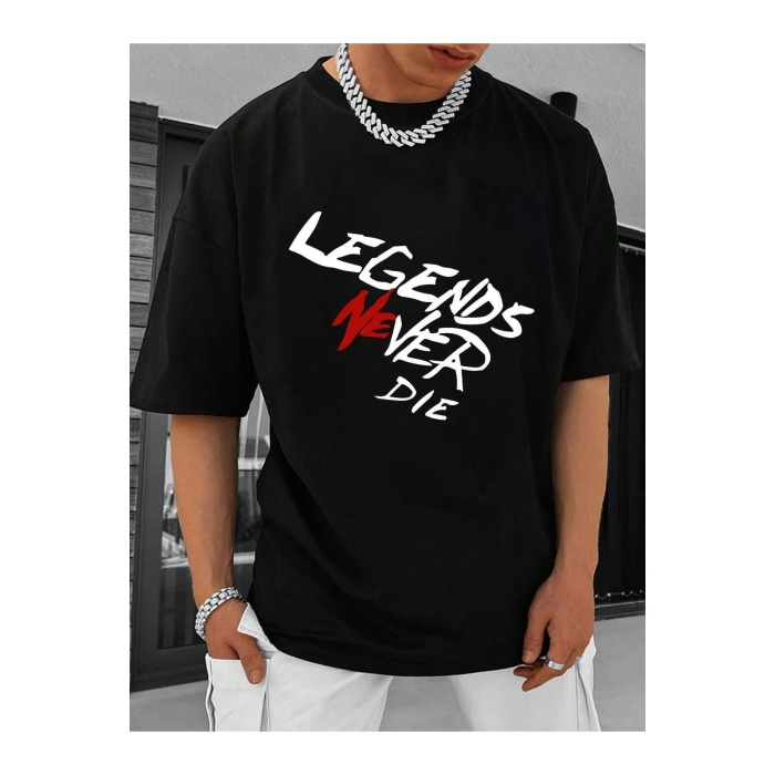 Unisex Legends Never Yazılı Tshirt