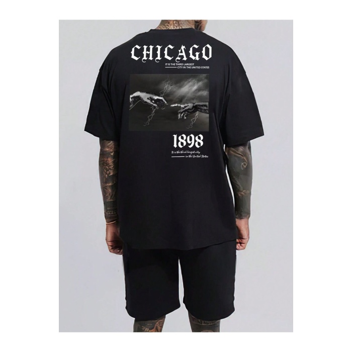 Unisex Chicago 1898 Yazılı Tshirt