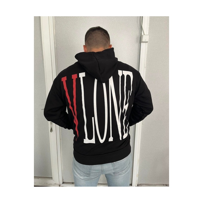 VLONE BASKILI SWEATSHİRT KAPŞONLU - OVERSİZE