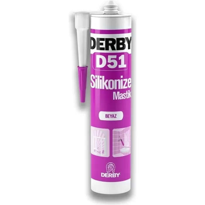 Derby D51 Genel Amaçlı Silikonize Mastik Beyaz - 500G