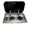 Karavan 2 Gözlü Cam Kapaklı Ocak 53 X 32.5 X 10 Cm UNİVERCAL