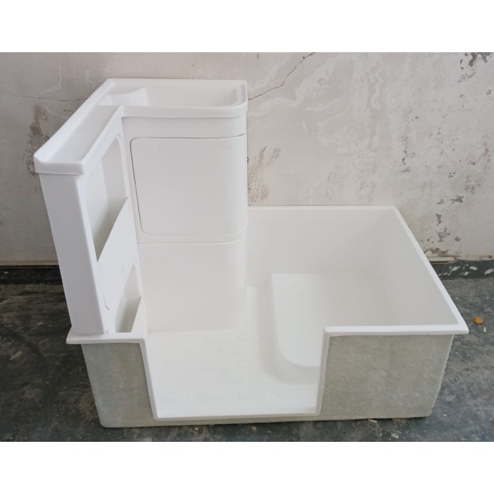 Banyo Duş Teknesi Dolap Lavabo Dahil Siyah 75 x 110