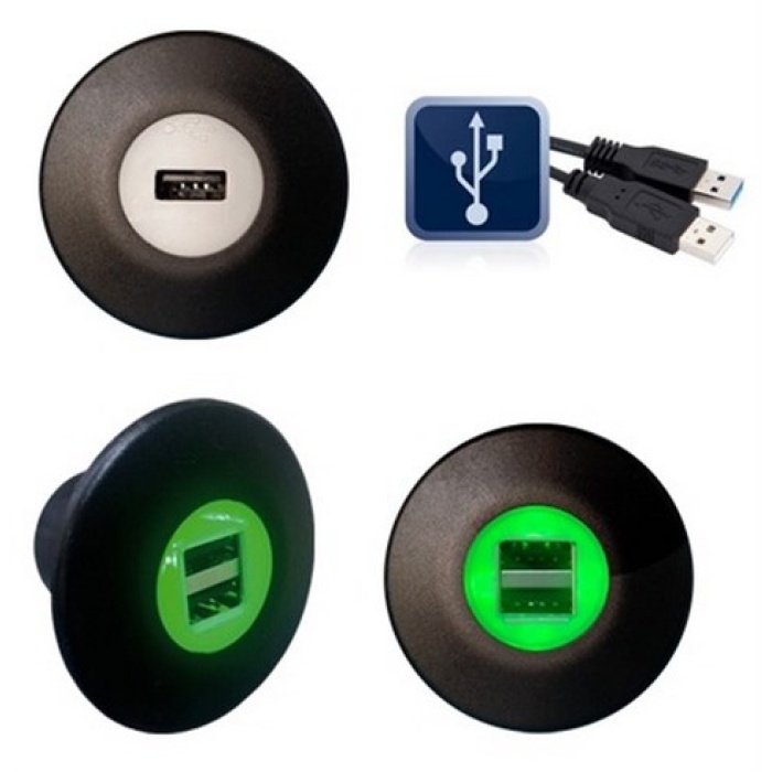 USB SOKET YUVARLAK ECO