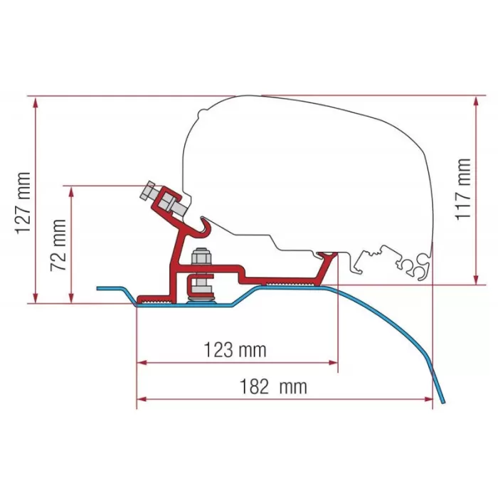 Fiamma Tente Tavan Montaj Braketi DUCATO JUMPER BOXER 2006 SONRASI F-80