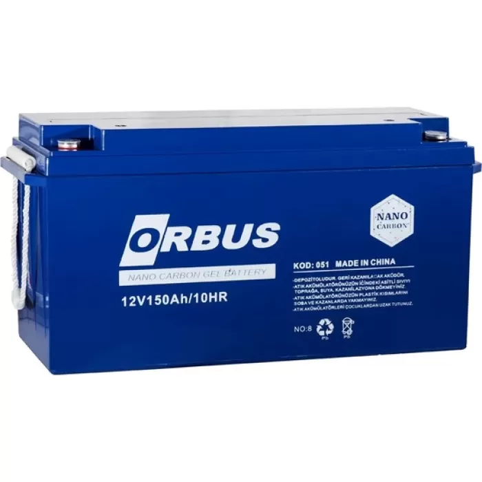 Orbus 12 V 150 Amper Derin Döngü Karbon Jel Akü