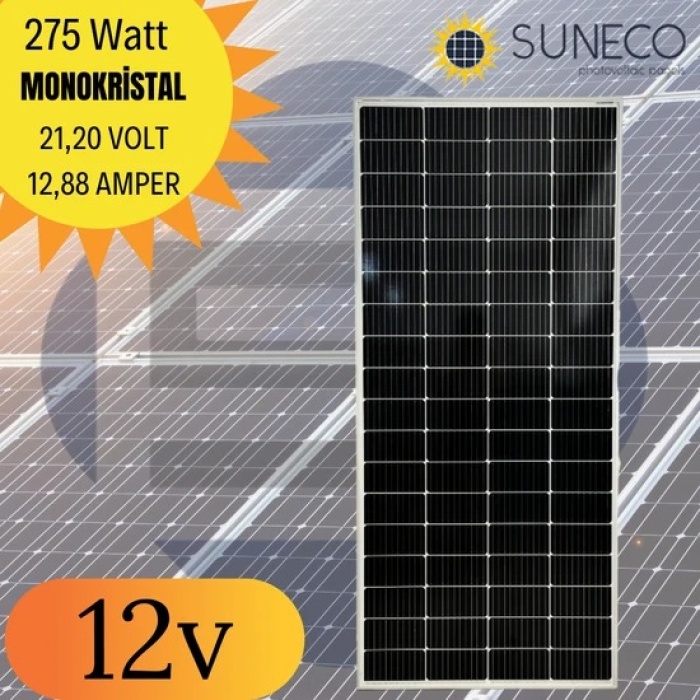 Suneco 275W  Half Cut Watt Monokristal Solar Güneş Paneli A Sınıf 12 Volt