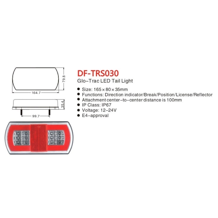 Römork ve Karavan Led Stop Lambası 12 Volt