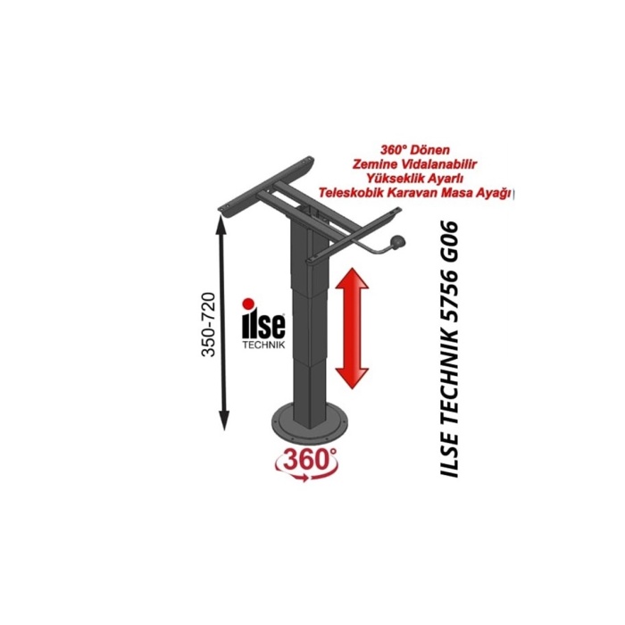 karavan  masa ayağı teleskopik  ilse technik 360 derece dönebilen