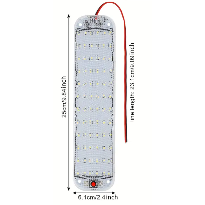 12V LED  6500K  72 LED İç Mekan Şerit Led Anahtarlı