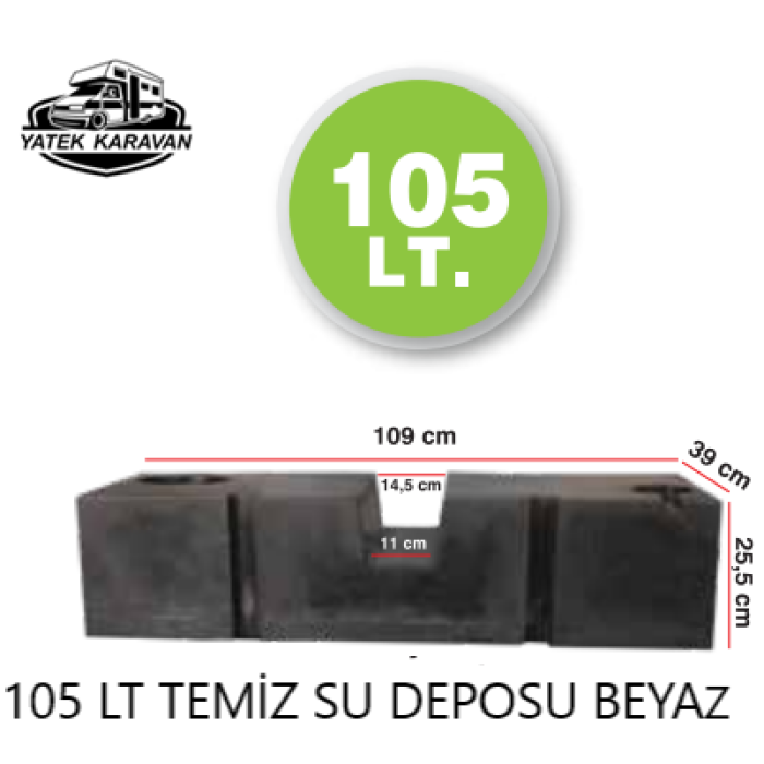 KARAVAN SU DEPOSU 105 Lt Temiz Su  Beyaz