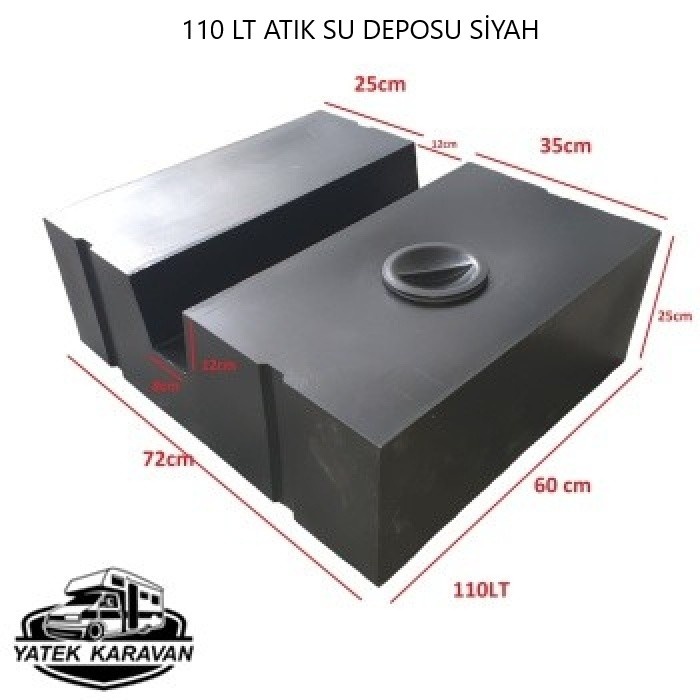 KARAVAN SU DEPOSU 110 Lt Atık Su  siyah