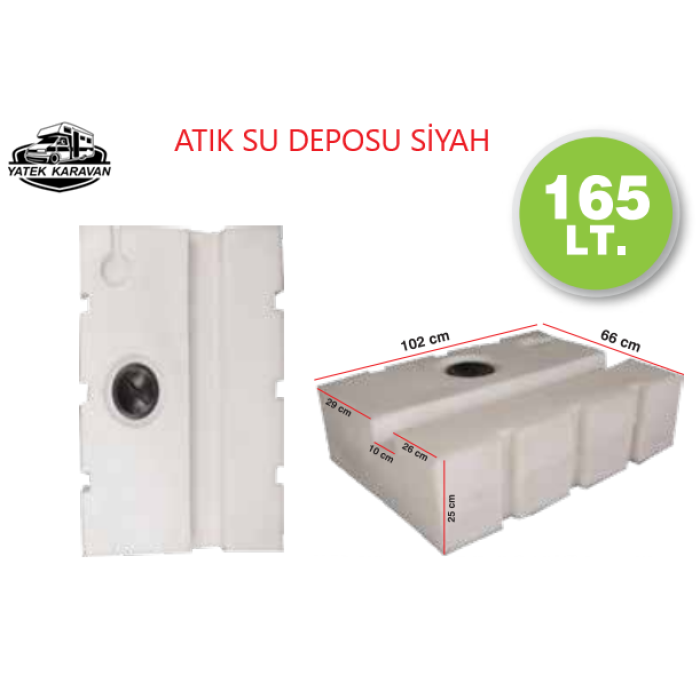 KARAVAN SU DEPOSU 165 Lt Atık Su  Siyah