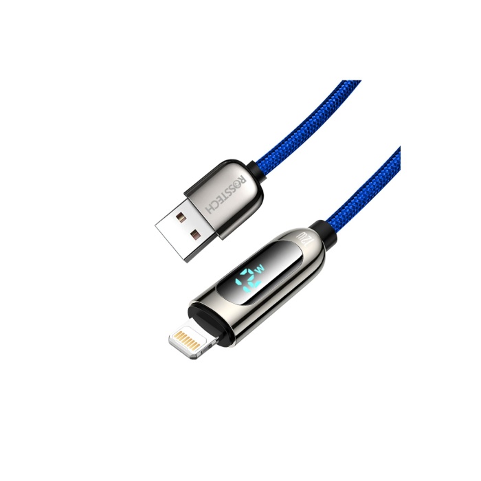 12w Lightning To Usb Dijital Ekranlı Uyumlu  Hızlı Şarj Kablosu 1.2m ( Türkiye Garantili)