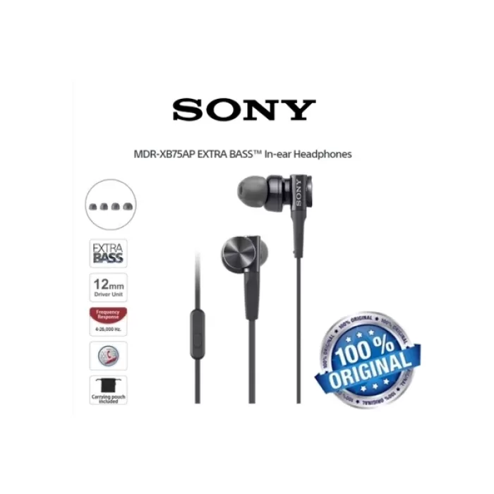 Sony MDR-XB75AP Kulak Içi Ekstra Bas Mikrofonlu Kulaklık Siyah