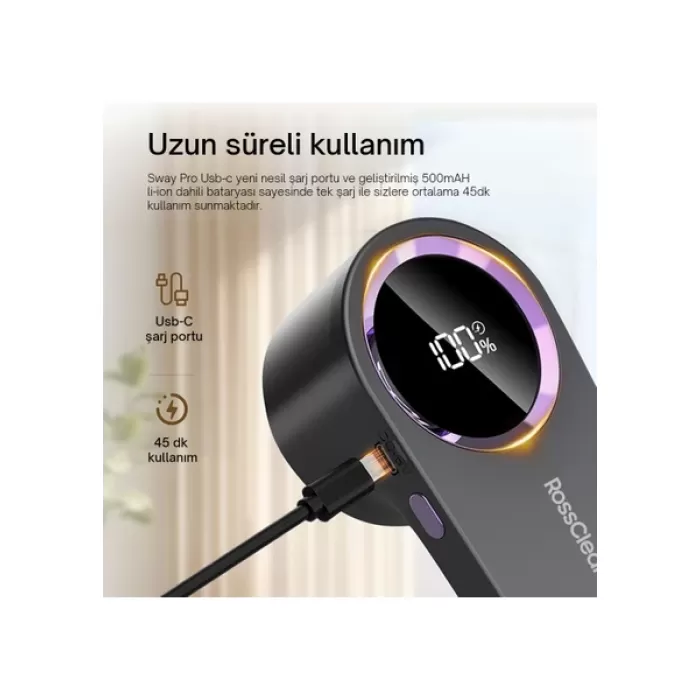 Rossclean Beyaz Sway Pro Tüy ve Tiftik Toplama Cihazı Yedek Bıçak Hediyeli