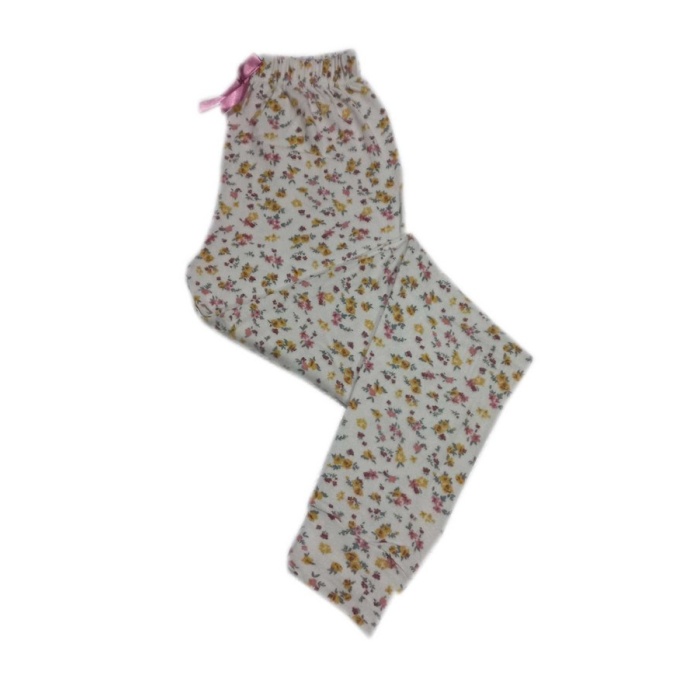 Yumoş Çicek Desen Manşetli Pijama Alt 9321