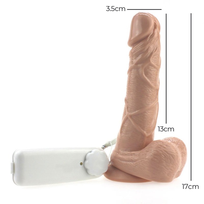 Realdo 17cm Titreşimli 360 Rotasyonlu Gerçekçi Dildo Vibratör