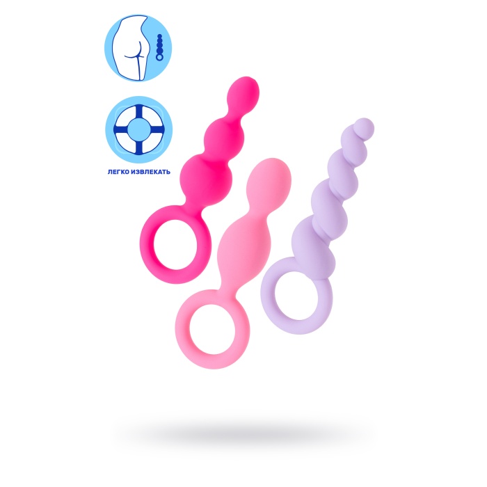 Satisfyer Booty Call (set of 3) Anal Plug Seti, silikon, çeşitli, 13,5 cm