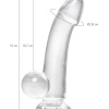 Kristal Pürüzsüz Yüzeyli Şeffaf Silikon Vantuzlu Testisli 15cm Dildo