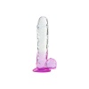 Silikon Şeffaf Mor Renkli Realistik Dildo 20 cm