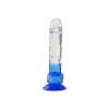 Silikon Şeffaf Mavi Realistik Dildo 20 cm