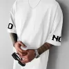 No Risk No Story Baskılı Oversize Bisiklet Yaka T-shirt - Beyaz