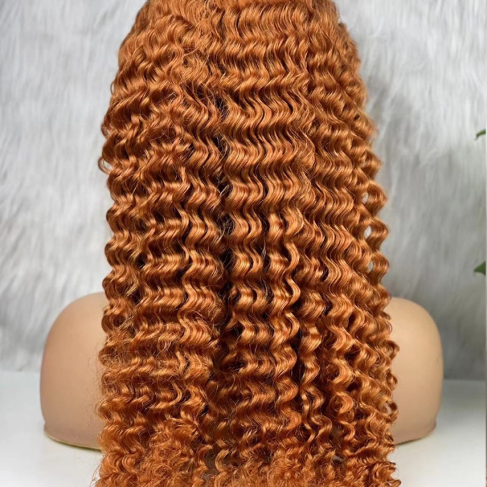 Gerçek Front Lace Tül Peruk - Afro Dalgalı - Bakır 70-75cm