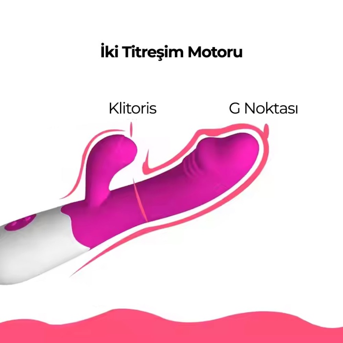 Vibex Klitoris ve G Noktası Uyarıcı Çift Motorlu 30 Modlu Titreşimli Vibratör