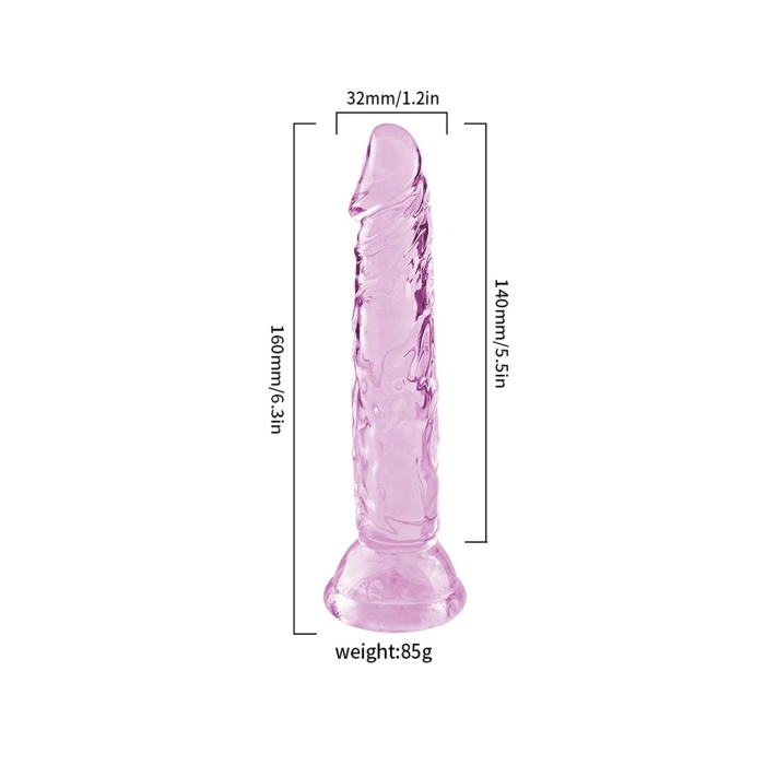 Şeffaf Pembe Silikon Gerçekçi Dildo 14cm