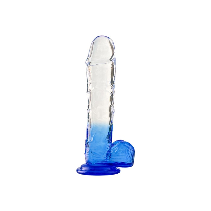 Silikon Şeffaf Mavi Realistik Dildo 15 cm