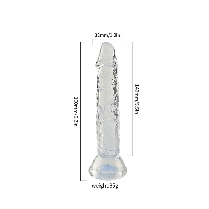 Şeffaf Silikon Gerçekçi Dildo 14cm