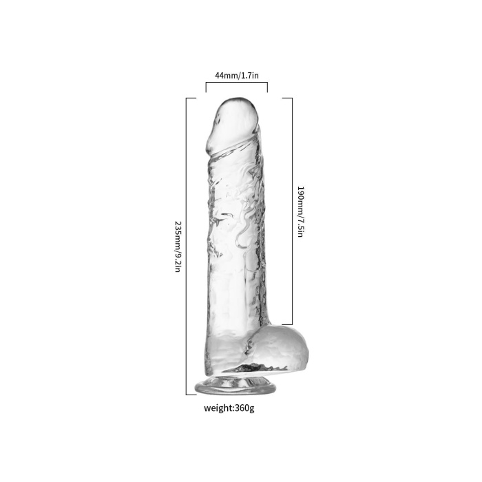 Şeffaf Realistik Dildo 23 cm