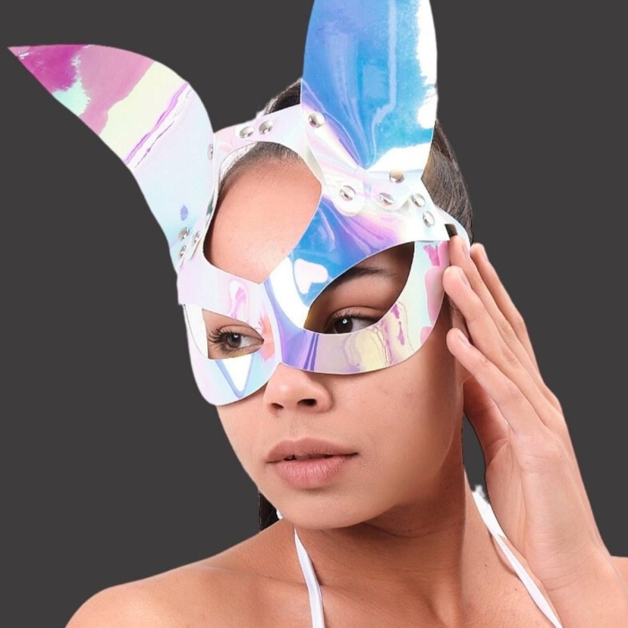 Gümüş Tavşan Kulaklı Maske 800425