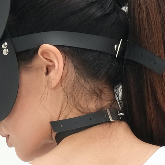 Tavşan Kulaklı Suni Yumuşak Deri Harness Maske 006