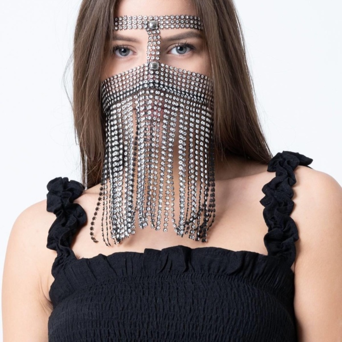 Kadın Taşlı Fantezi Maske 11101